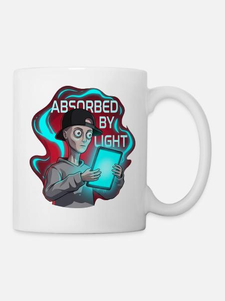Fasziniert von einem Zombie-Bildschirm - Tasse - Weiß