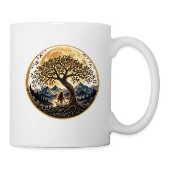 Lebensbaum im Mondlicht – Innere Ruhe & Kraft - Tasse - Weiß - Rechts