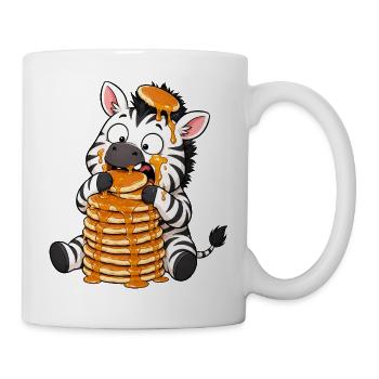 Zebra Pancakes Lustiger Cartoon - Tasse - Weiß - Rechts
