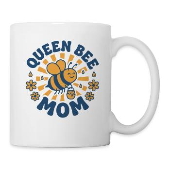Queen Bee Mom – Süßes Mama Bienen Design - Tasse - Weiß - Rechts