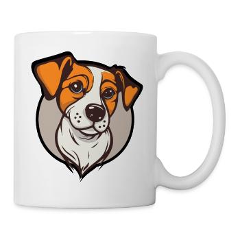 Beagle Smile Abzeichen-Grafik - Tasse - Weiß - Rechts