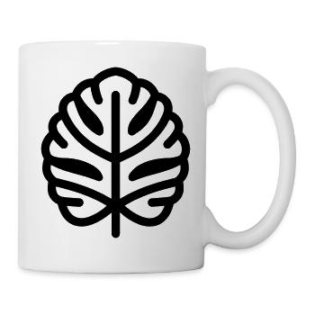 tropisches Blatt - Tasse - Weiß - Rechts