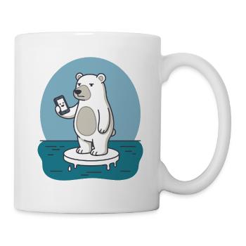 Eisbär Smartphone Klimawandel - Tasse - Weiß - Rechts