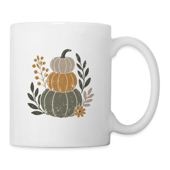 Herbst Kürbis & Blumen – Retro Autumn - Tasse - Weiß - Rechts