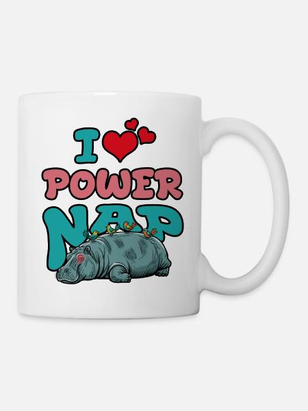 Power-Nap Hippo. Ich liebe es! - Tasse - Weiß