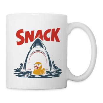 Snack – Hungriger Hai mit bissigem Humor - Tasse - Weiß - Rechts