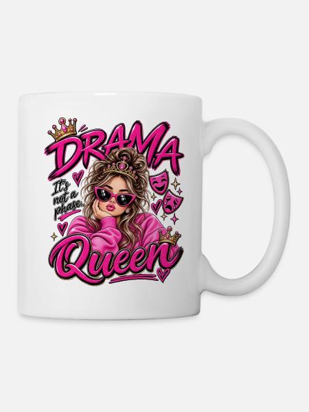 Drama Queen Pink - Tasse - Weiß