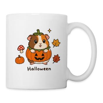 Meerschweinchen im Kürbis Kostüm Halloween - Tasse - Weiß - Rechts