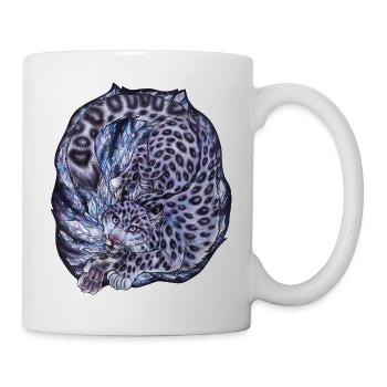 Cooler Schneeleopard Raubkatze Eis Sturm Schnee - Tasse - Weiß - Rechts