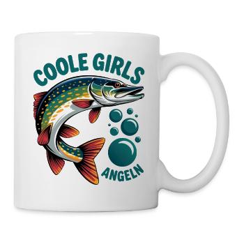 Coole Girls Angeln - Tasse - Weiß - Rechts