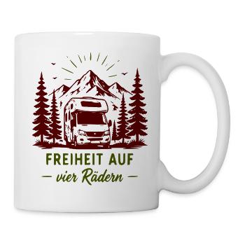 Freiheit auf vier Rädern Bergcamper - Tasse - Weiß - Rechts