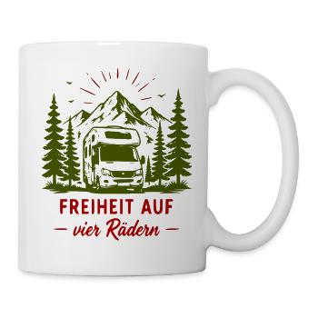 Freiheit auf vier Rädern im Wald - Tasse - Weiß - Rechts