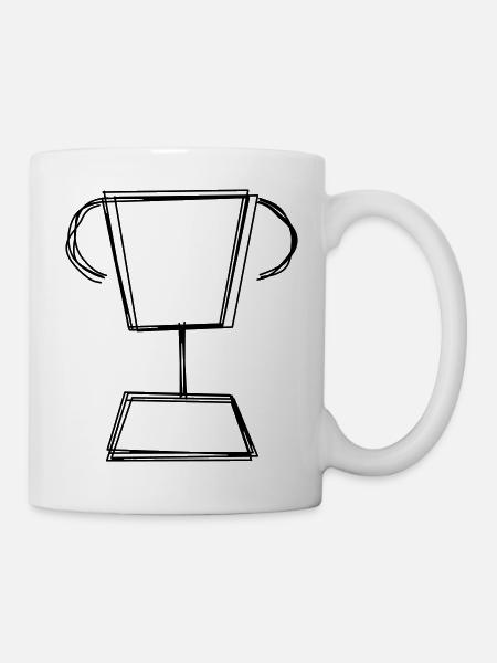 Pokal handgezeichnet - Tasse - Weiß