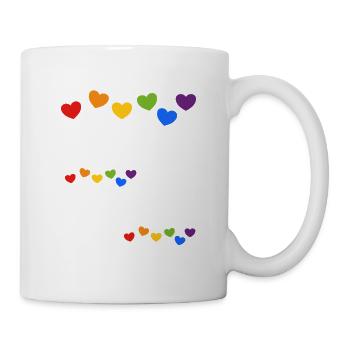 Regenbogenherzen Stolz - Tasse - Weiß - Rechts