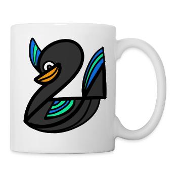 Neonschwanen-Glyphe - Tasse - Weiß - Rechts