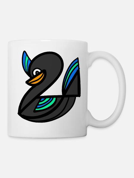 Neonschwanen-Glyphe - Tasse - Weiß