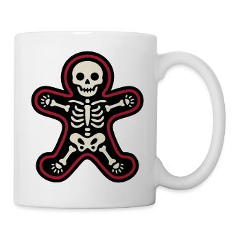 Skelett Lebkuchenmann Grafik - Tasse - Weiß - Rechts