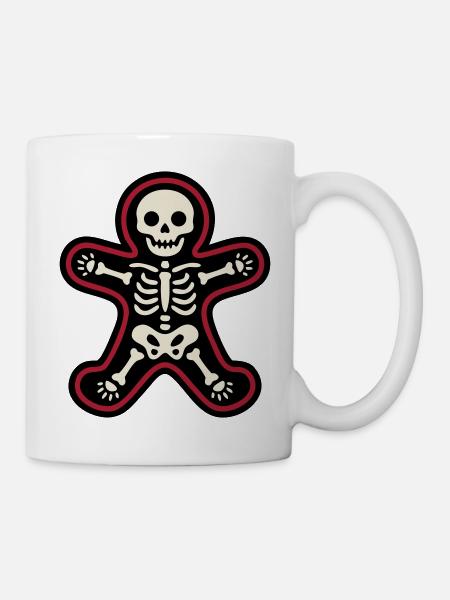 Skelett Lebkuchenmann Grafik - Tasse - Weiß