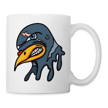 Eine Taube mit einem wilden Gesicht - Tasse - Weiß - Rechts
