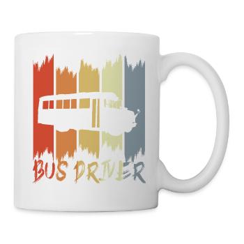 Retro Busfahrer - Tasse - Weiß - Rechts