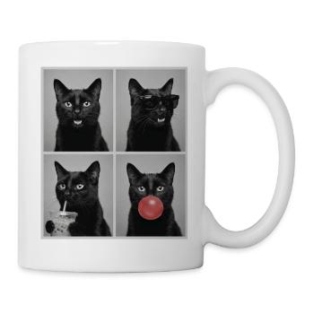 Katzen schwarze Katze - Tasse - Weiß - Rechts
