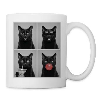 Katzen schwarze Katze - Tasse - Weiß - Rechts