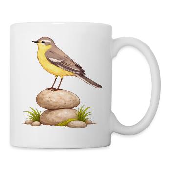 Gelbe Bachstelze - Motacilla flava - Tasse - Weiß - Rechts