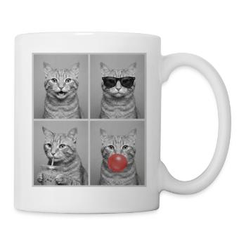 Katzen orange Tabby Katze - Tasse - Weiß - Rechts