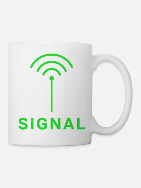 Signal Official Logo Visual – Textliches Abenteuer - Tasse - Weiß