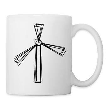 Windrad handgezeichnet - Tasse - Weiß - Rechts