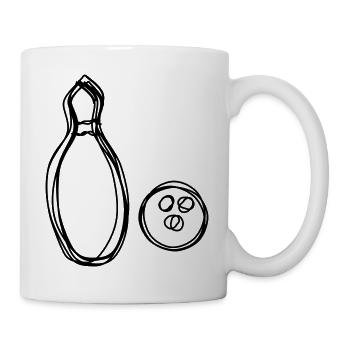 Kegel handgezeichnet - Tasse - Weiß - Rechts