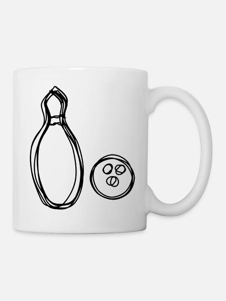 Kegel handgezeichnet - Tasse - Weiß