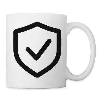 Secure Shield Check Line Symbol - Tasse - Weiß - Rechts