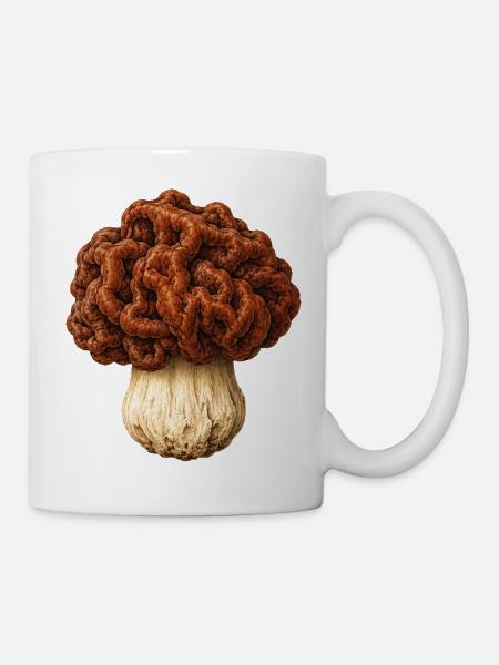 Gyromitra Gehirnpilz-Mütze - Tasse - Weiß