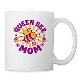 Queen Bee Mom – Süßes Mama Bienen Design - Purple - Tasse - Weiß - Rechts