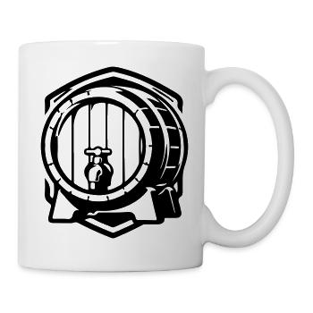 Bierfass Symbol Bier - Tasse - Weiß - Rechts