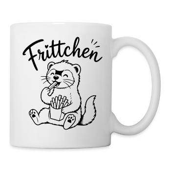 Frittchen Frettchen Pommes   - Tasse - Weiß - Rechts
