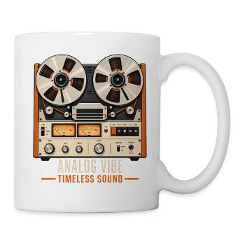 Analoge Vibe Reel To Reel Retro Musik - Tasse - Weiß - Rechts