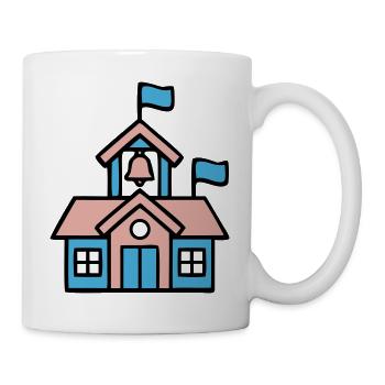 Schulhaus Glocke Icon - Tasse - Weiß - Rechts