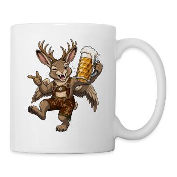 Wolpertinger Lederhose Bierkrug - Tasse - Weiß - Rechts