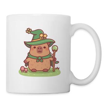 Niedlicher Capybara-Druidenzauberer mit magischem Stab - Tasse - Weiß - Rechts