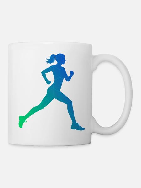 Geschenkidee für eine Running mit Running - Tasse - Weiß