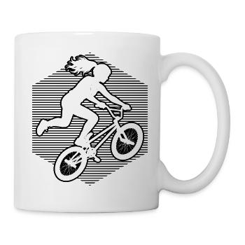 Freestyle-BMX Geschenk für eine Freestyle-Fahrerin - Tasse - Weiß - Rechts
