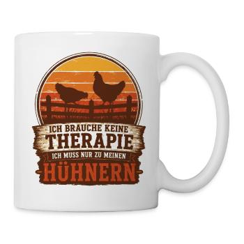 Hühnerstimmung Spruchshirt - Tasse - Weiß - Rechts