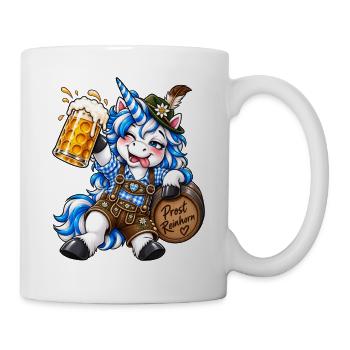 Prost Reinhorn Einhorn Lederhose Trachten Spruch - Tasse - Weiß - Rechts