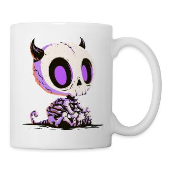 Cute Chibi Devil Skull - Tasse - Weiß - Rechts
