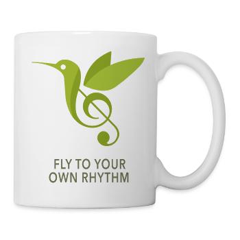 Fly to Your Own Rhythm – Kolibri Design - Tasse - Weiß - Rechts