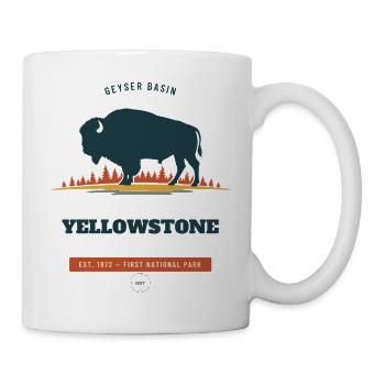 Bisons im Yellowstone-Nationalpark - Tasse - Weiß - Rechts