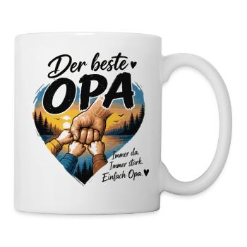 Der beste Opa Herzdesign - Tasse - Weiß - Rechts