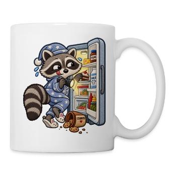 Waschbär auf nächtlicher Snacktour - Tasse - Weiß - Rechts